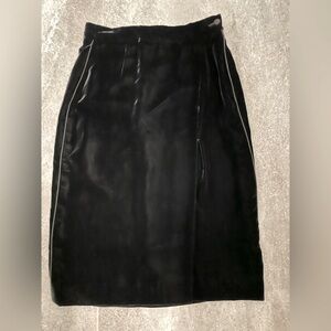 VINTAGE Giorgio Armani Black Velvet Pencil Skirt